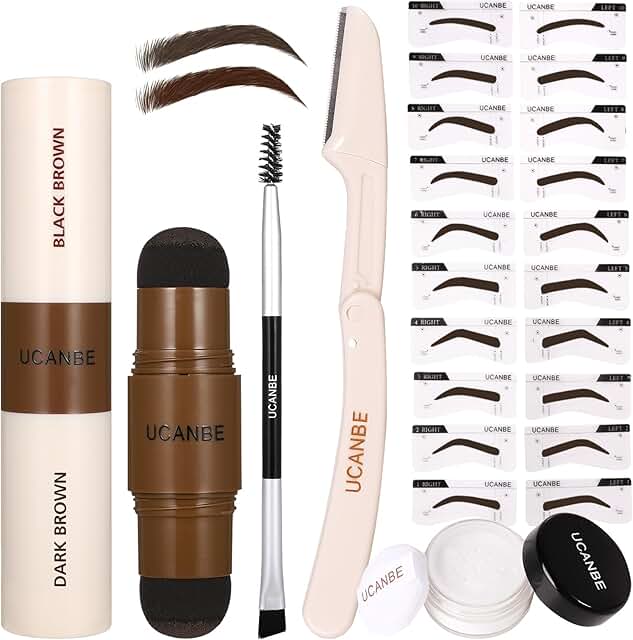 Eyebrow stencil kit with shaping templates