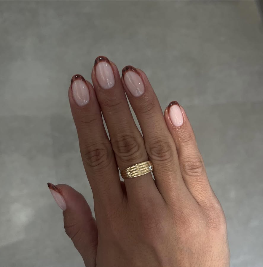 French Tortoise manicured nails