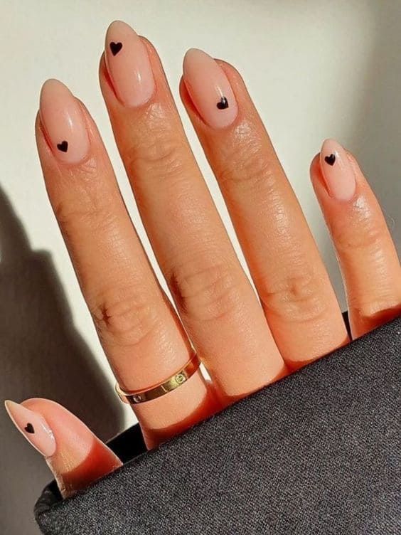 simple Valentine's Day nails