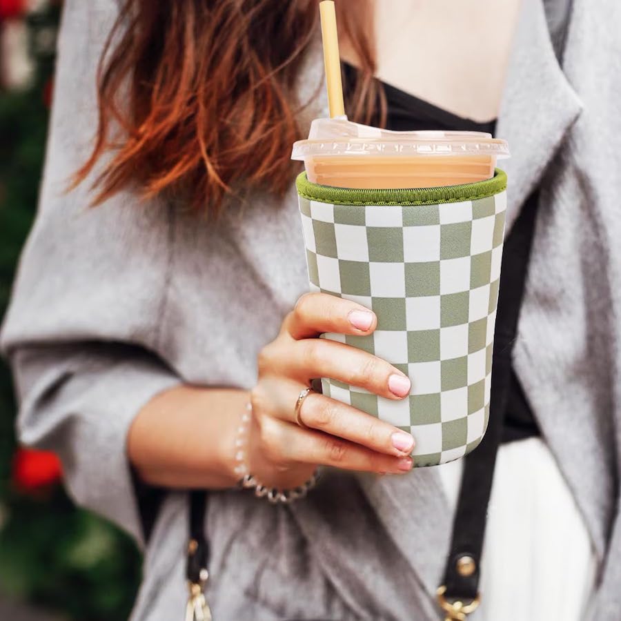 reusable insulated iced coffee cup sleeve